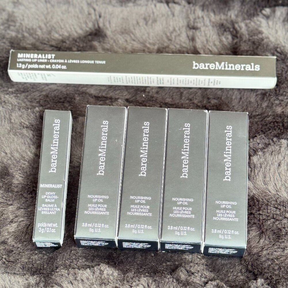 BRAND NEW IN BOXES!  BARE MINERALS 6 PIECE LIP SET! - Picture 3 of 6